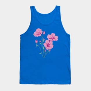 Folk Art Pink Flowers Pattern Tank Top